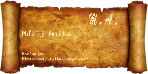 Máj Anita névjegykártya