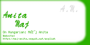 anita maj business card